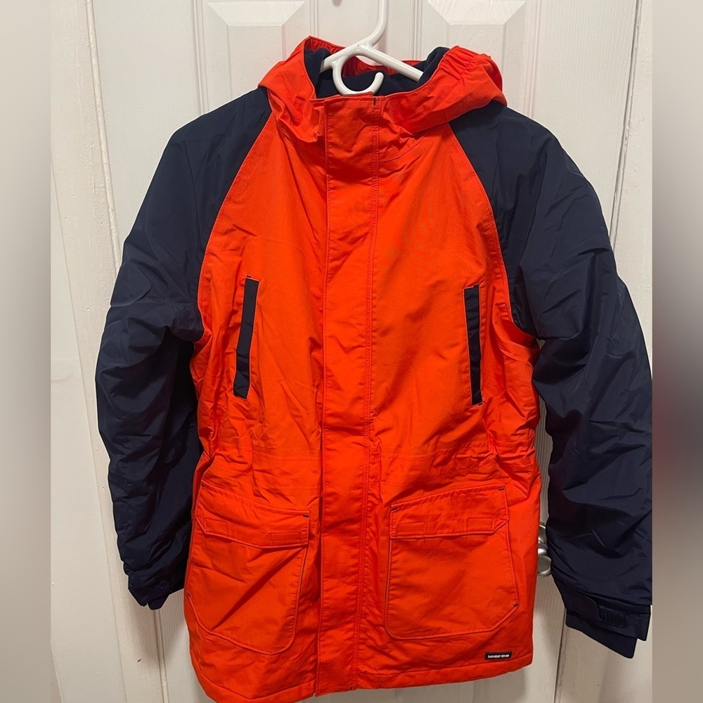 Lands' End Kids Orange and Navy Jacket